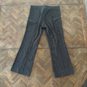 The Essential Cropped Flare Trousers - Black and white dot